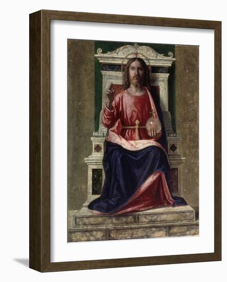 Christ Enthroned, (Saviour of the World), C1505-Giovanni Battista Cima Da Conegliano-Framed Giclee Print