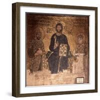 Christ Enthroned with Constantine XI and Empress Zoe-null-Framed Giclee Print