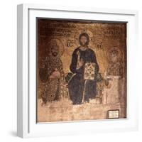 Christ Enthroned with Constantine XI and Empress Zoe-null-Framed Giclee Print