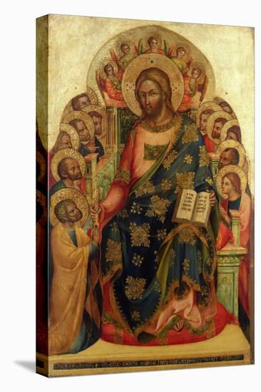 Christ Enthroned with Saints and Angels Handing the Key to St. Peter-Veneziano Lorenzo-Stretched Canvas