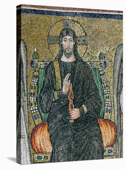 Christ Enthroned with the Angels-Byzantine School-Stretched Canvas