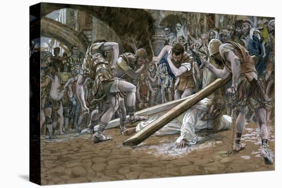 Christ Falls Beneath the Cross, Illustration for 'The Life of Christ', C.1884-96-James Tissot-Stretched Canvas