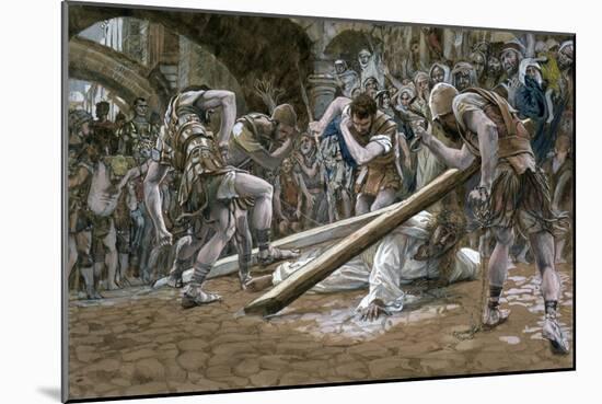 Christ Falls Beneath the Cross, Illustration for 'The Life of Christ', C.1884-96-James Tissot-Mounted Giclee Print