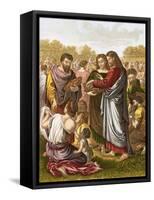 Christ Feedeth the Multitude-English-Framed Stretched Canvas