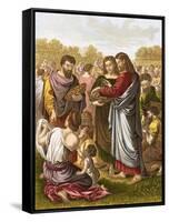 Christ Feedeth the Multitude-English-Framed Stretched Canvas