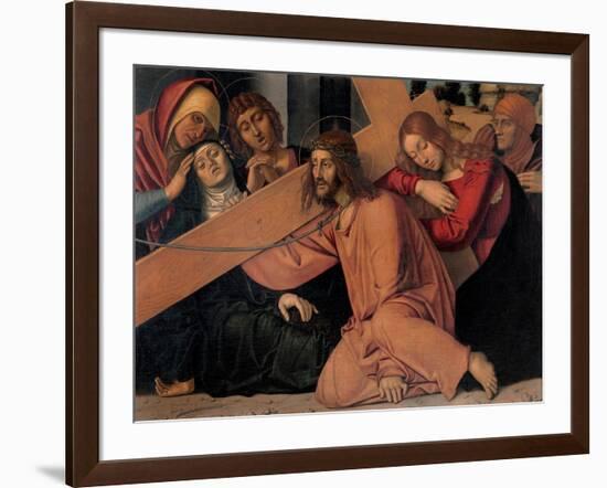 Christ Fell under the Cross-Francesco Bonsignori-Framed Art Print