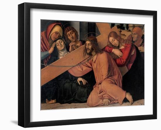 Christ Fell under the Cross-Francesco Bonsignori-Framed Art Print