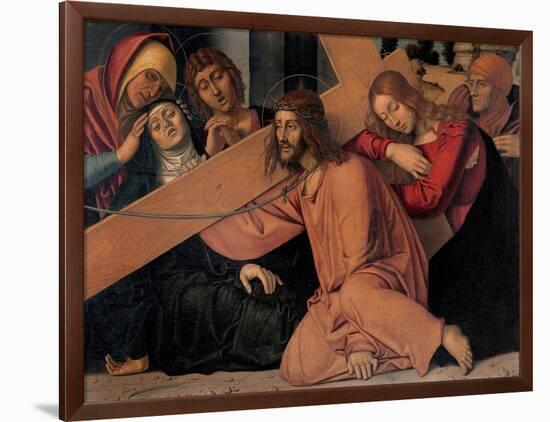 Christ Fell under the Cross-Francesco Bonsignori-Framed Art Print