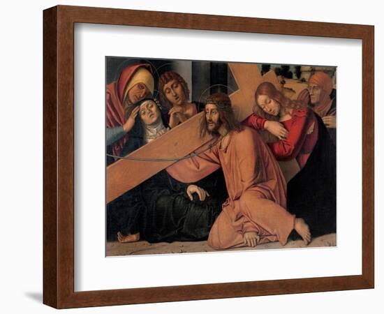 Christ Fell under the Cross-Francesco Bonsignori-Framed Art Print