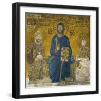 Christ Flanked by Emperor Constantine IX (1042-1054) and His Wife the Empress Zoe-null-Framed Giclee Print