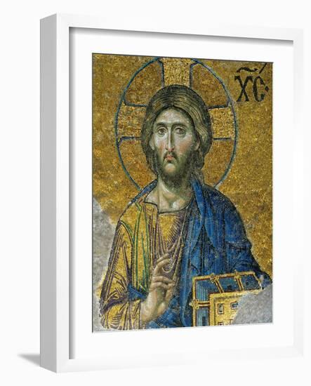 Christ, from the Deesis in the North Gallery, Byzantine Mosaic, 12th Century-null-Framed Giclee Print