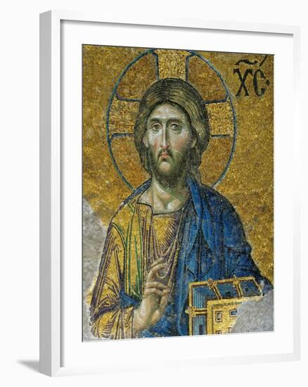 Christ, from the Deesis in the North Gallery, Byzantine Mosaic, 12th Century-null-Framed Premium Giclee Print