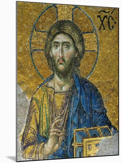 Christ, from the Deesis in the North Gallery, Byzantine Mosaic, 12th Century-null-Mounted Premium Giclee Print