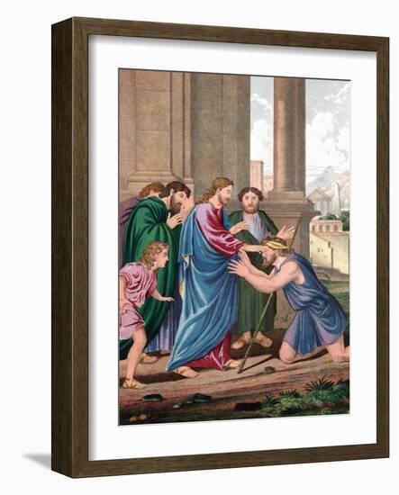 Christ Giving Sight to the Man Born Blind, Mid 19th Century-null-Framed Giclee Print