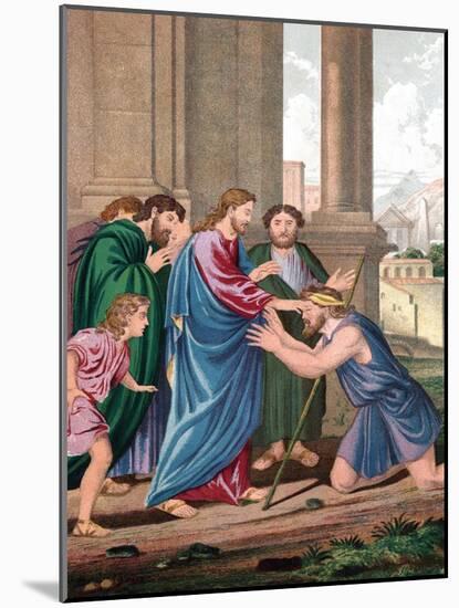 Christ Giving Sight to the Man Born Blind, Mid 19th Century-null-Mounted Giclee Print