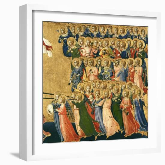 Christ Glorified in the Court of Heaven, Detail of Musical Angels from the Right Hand Side, 1419-35-Fra Angelico-Framed Giclee Print