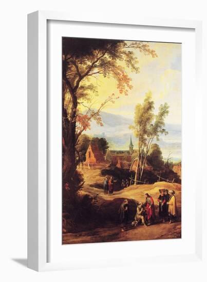 Christ Healing a Blind Man by Momper-Joos de Momper-Framed Art Print