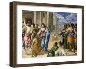 Christ Healing the Blind, c.1570-El Greco-Framed Giclee Print