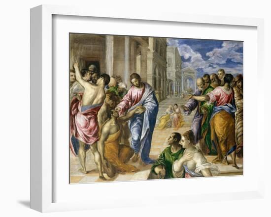 Christ Healing the Blind, c.1570-El Greco-Framed Giclee Print