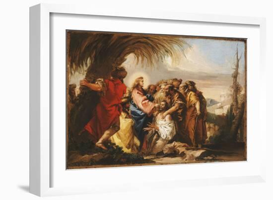 Christ Healing the Blind Man-Giovanni Domenico Tiepolo-Framed Giclee Print