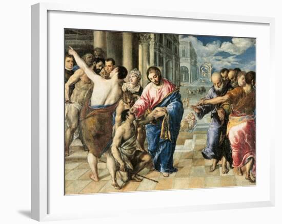 Christ Healing the Blind-El Greco-Framed Art Print