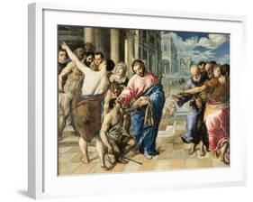 Christ Healing the Blind-El Greco-Framed Art Print