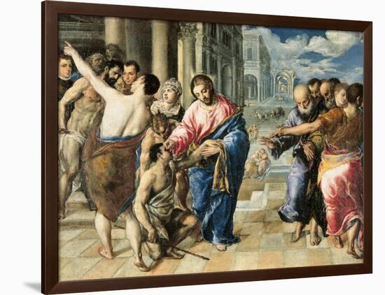 Christ Healing the Blind-El Greco-Framed Art Print