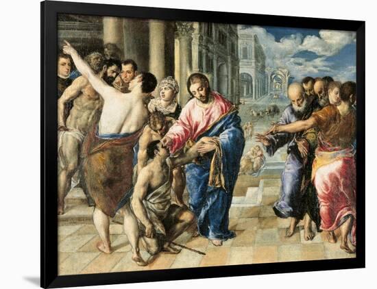 Christ Healing the Blind-El Greco-Framed Art Print