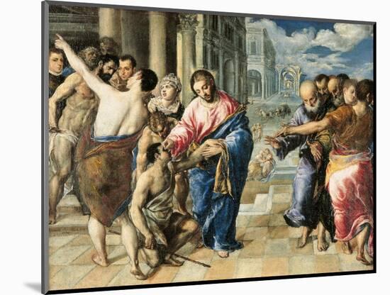 Christ Healing the Blind-El Greco-Mounted Art Print