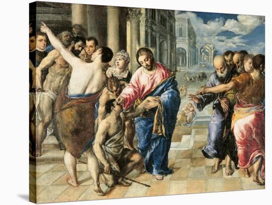 Christ Healing the Blind-El Greco-Stretched Canvas