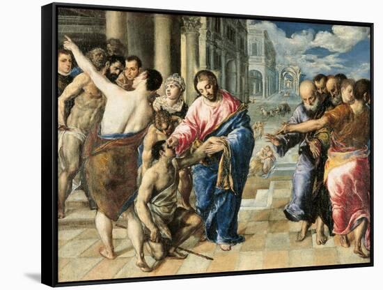 Christ Healing the Blind-El Greco-Framed Stretched Canvas