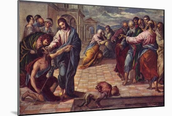Christ Healing the Blind-El Greco-Mounted Art Print