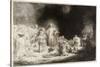 Christ Healing the Sick (The Hundred Guilder Prin)-Rembrandt van Rijn-Stretched Canvas