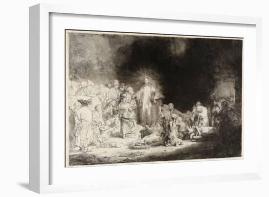 Christ Healing the Sick (The Hundred Guilder Prin)-Rembrandt van Rijn-Framed Giclee Print