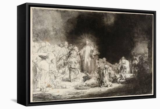 Christ Healing the Sick (The Hundred Guilder Prin)-Rembrandt van Rijn-Framed Stretched Canvas