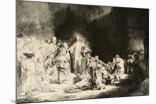 Christ Healing the Sick, 'The Hundred Guilder Print', C. 1649-Rembrandt van Rijn-Mounted Giclee Print