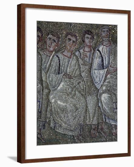 Christ in College of Apostles, Detail from Mosaics in Chapel of Saint Aquilino-null-Framed Giclee Print
