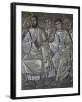 Christ in College of Apostles, Detail from Mosaics in Chapel of Saint Aquilino-null-Framed Giclee Print