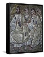 Christ in College of Apostles, Detail from Mosaics in Chapel of Saint Aquilino-null-Framed Stretched Canvas