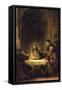 Christ in Emmaus-Rembrandt van Rijn-Framed Stretched Canvas