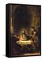 Christ in Emmaus-Rembrandt van Rijn-Framed Stretched Canvas