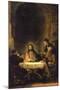 Christ in Emmaus-Rembrandt van Rijn-Mounted Art Print