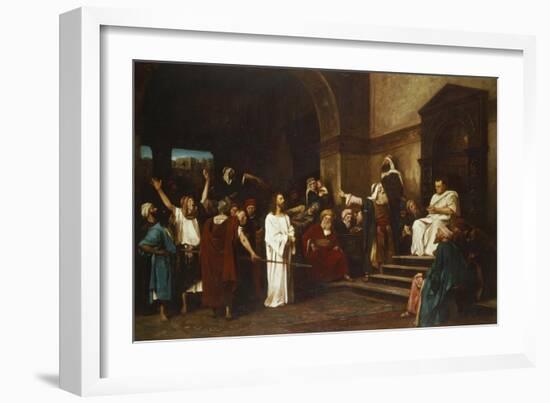 Christ in Front of Pontius Pilate, 1881-Mihaly Munkacsy-Framed Giclee Print