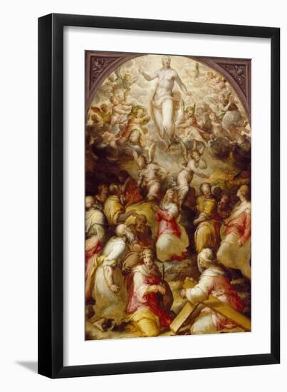 Christ in Glory with Sts Agnes and Helena, 16th Century-Giovanni Battista Naldini-Framed Giclee Print