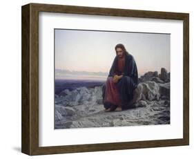 Christ in the Desert, 1872-Iwan Kramskoi-Framed Giclee Print