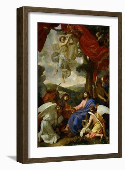 Christ in the Desert Served by Angels, circa 1653-Charles Le Brun-Framed Giclee Print