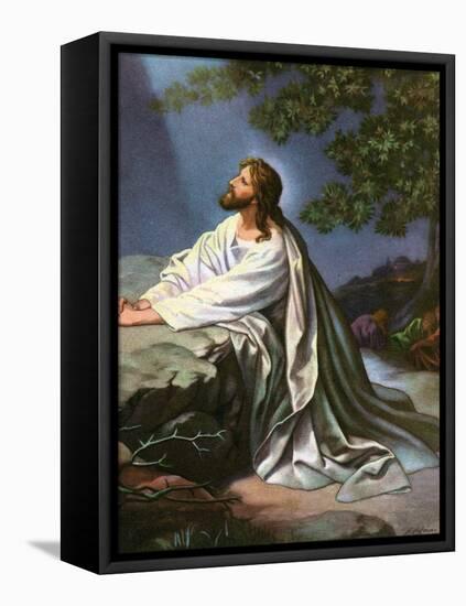 Christ in the Garden of Gethsemane by Heinrich Hofmann, 1930S-Heinrich Hofmann-Framed Stretched Canvas