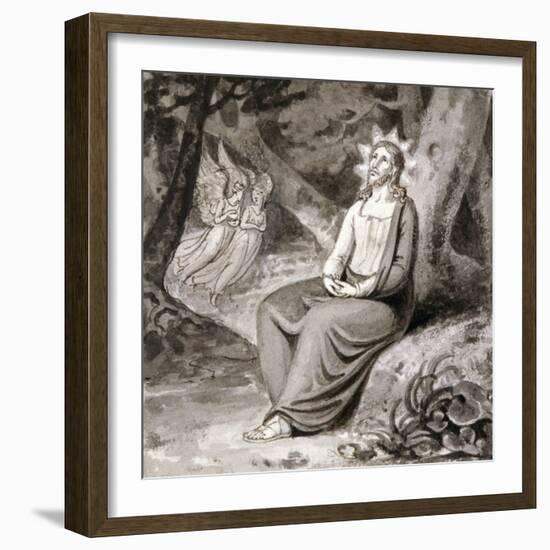 Christ in the Garden with Angels, 19th Century-null-Framed Giclee Print