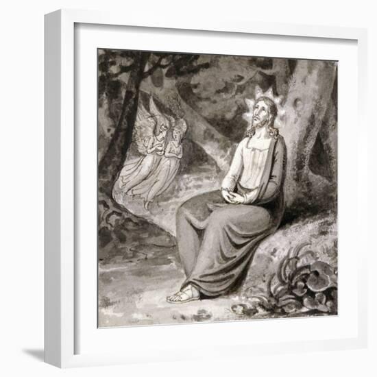 Christ in the Garden with Angels, 19th Century-null-Framed Giclee Print