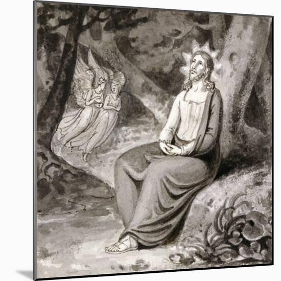 Christ in the Garden with Angels, 19th Century-null-Mounted Giclee Print